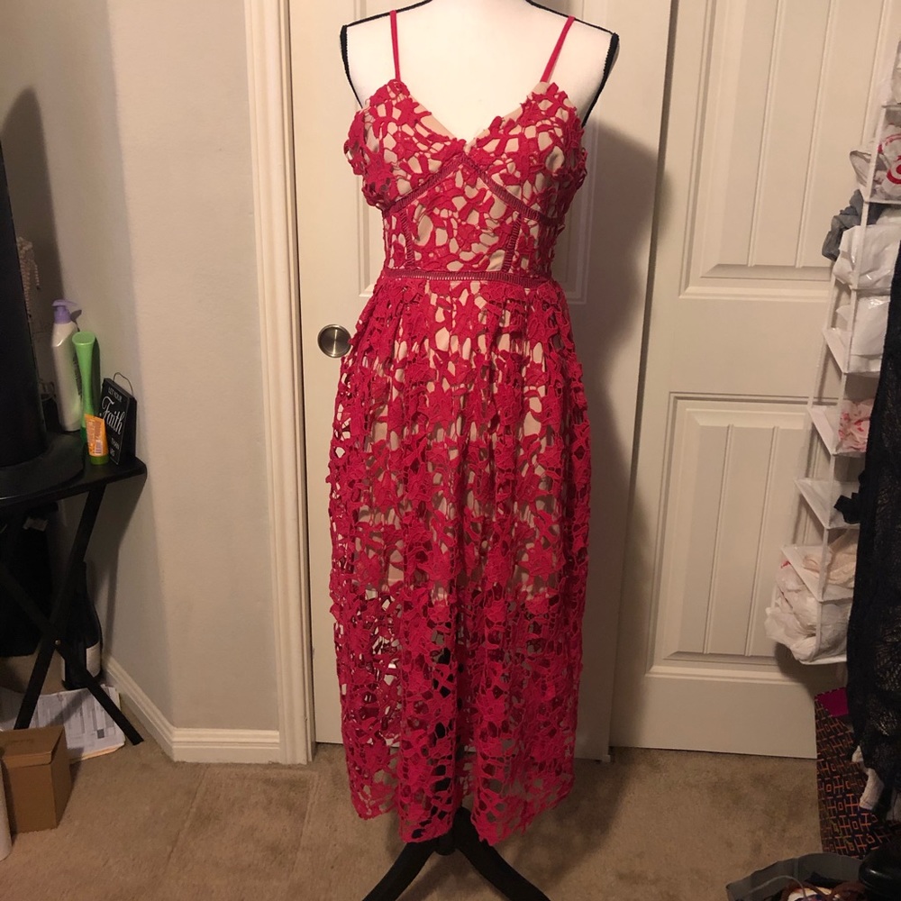 Pink lace dress